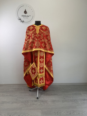 Vestment for priest - Phelon in Greek style with icon - Liturgical orthodox set