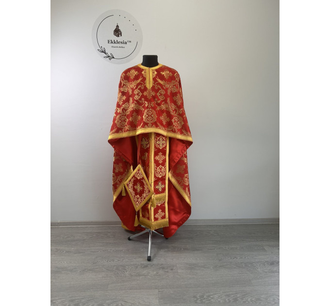 Vestment for priest - Phelon in Greek style with icon - Liturgical orthodox set