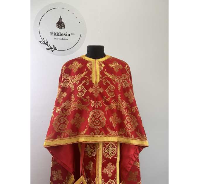 Vestment for priest - Phelon in Greek style with icon - Liturgical orthodox set