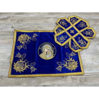 Embroidered Orthodox Chalice Covers - Virgina Mary with Little Jesus - Aer and chalice veil set - Gift idea