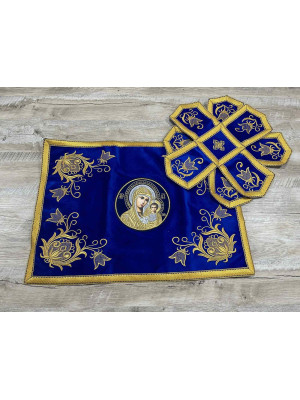 Embroidered Orthodox Chalice Covers - Virgina Mary with Little Jesus - Aer and chalice veil set - Gift idea