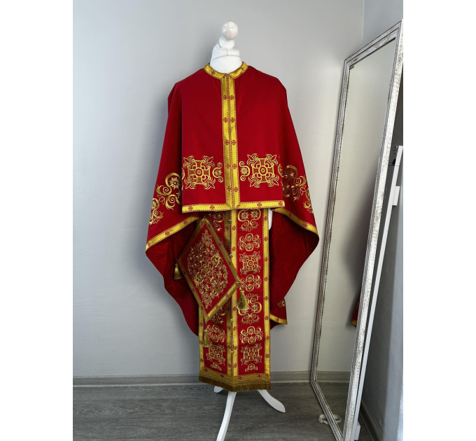 New embroidered vestment set - Vestment for priest in Greek stylechalice covers