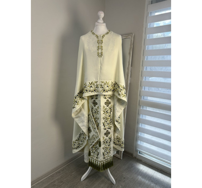 Greek vestment with machine embroidery - Priest vestment - Greek phelonion