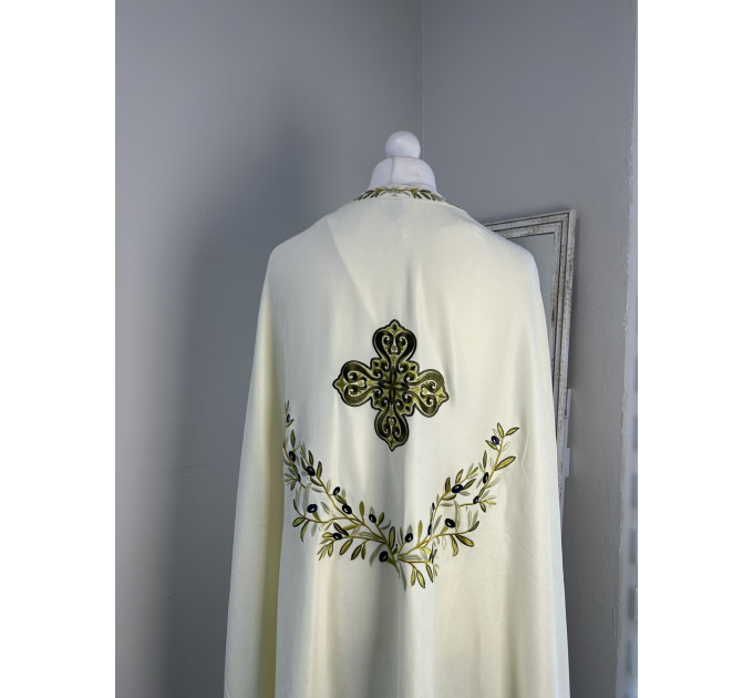 Greek vestment with machine embroidery - Priest vestment - Greek phelonion