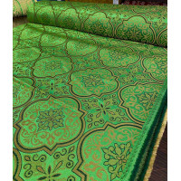 Set of sticharions, orar and covers custom made of green brocade