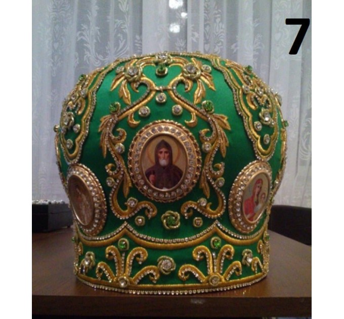 Green orthodox bishop's mitra