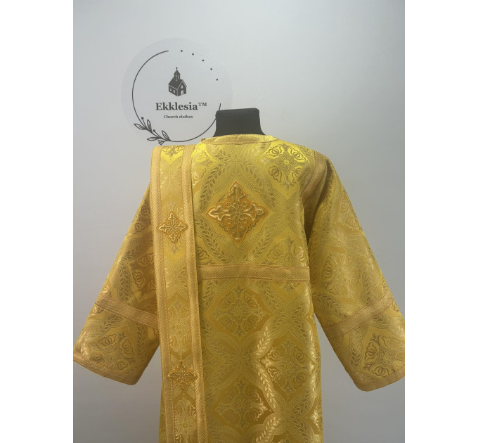 Brocade vestment for deacon - Stichar and orar in yellow-gold silk brocade