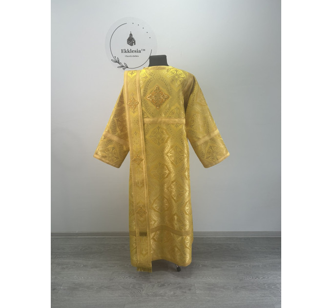 Brocade vestment for deacon - Stichar and orar in yellow-gold silk brocade
