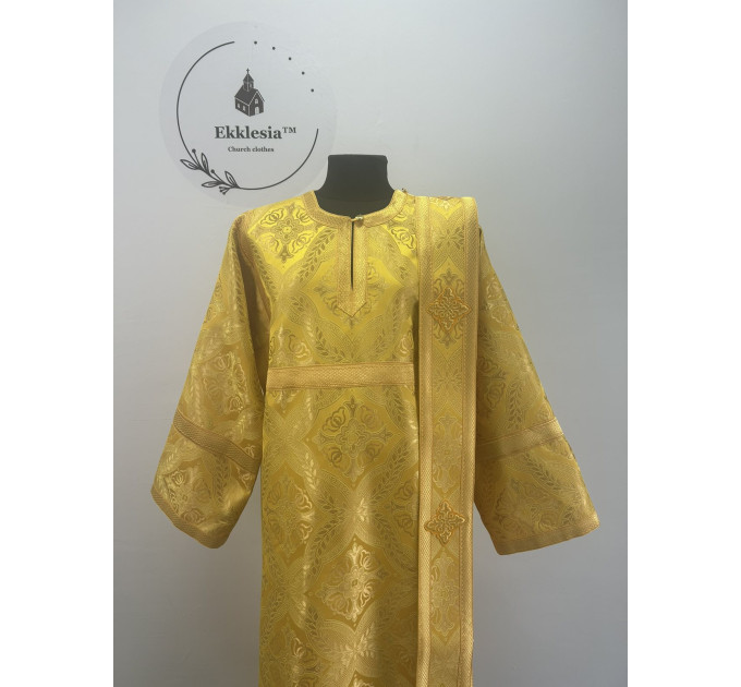 Brocade vestment for deacon - Stichar and orar in yellow-gold silk brocade
