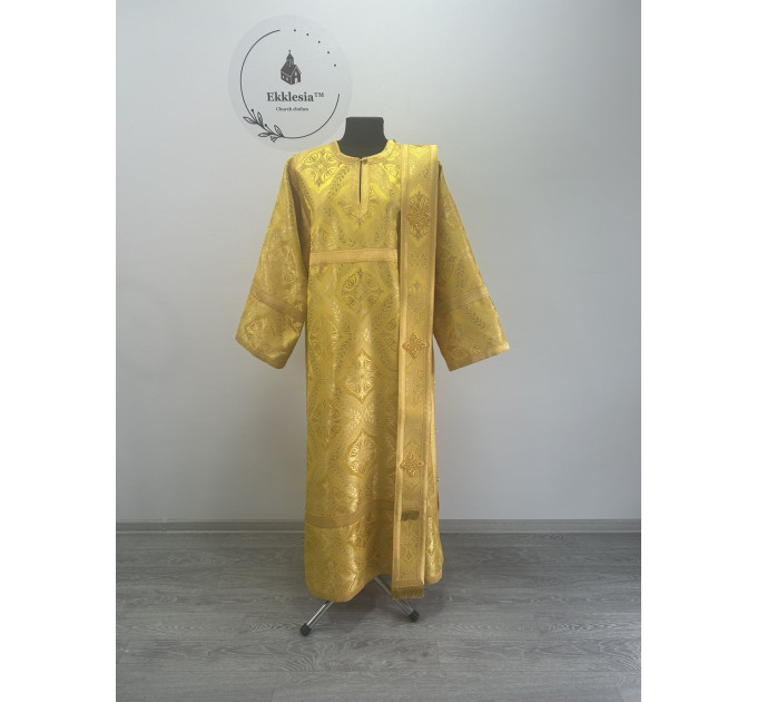 Brocade vestment for deacon - Stichar and orar in yellow-gold silk brocade