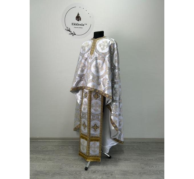 Orthodox priest liturgical vestment in Greek brocade