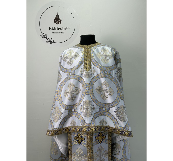 Orthodox priest liturgical vestment in Greek brocade