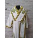 White Bishop's Vestments with green trims - Vestments for Bishop - Archbishop vestments