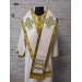 White Bishop's Vestments with green trims - Vestments for Bishop - Archbishop vestments