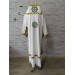 White Bishop's Vestments with green trims - Vestments for Bishop - Archbishop vestments