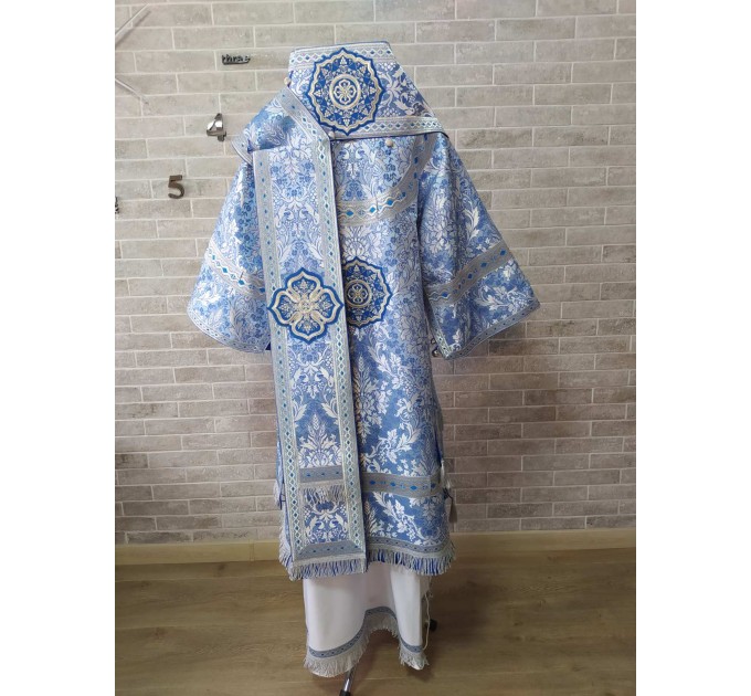 Light Blue Bishop's Vestments - Vestments for Bishop - Archbishop vestments