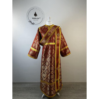 Brocade vestment for deacon - Stichar and orar in red-gold silk brocade