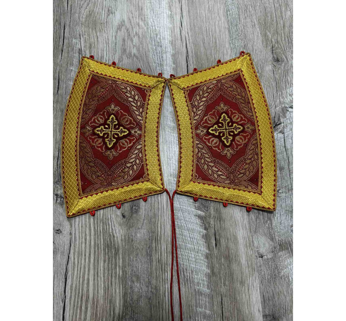 Brocade vestment for deacon - Stichar and orar in red-gold silk brocade