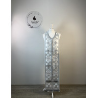 Communion set: stole and cuffs in white brocade - Priest's liturgy communion set