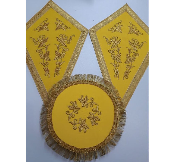 Embroidered altar cross and lamp stands - Orthodox liturgical element church set