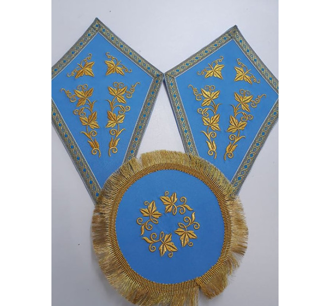 Embroidered altar cross and lamp stands - Orthodox liturgical element church set