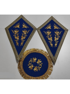 Embroidered altar cross and lamp stands - Orthodox liturgical element church set