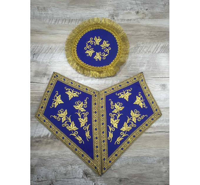 Embroidered altar cross and lamp stands - Orthodox liturgical element church set