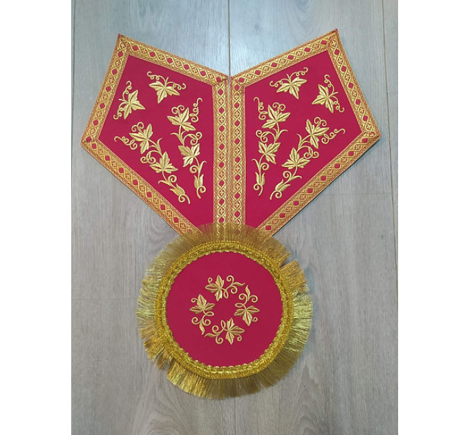 Embroidered altar cross and lamp stands - Orthodox liturgical element church set