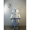 Greek vestment set - Liturgical priest vestmet set in white-blue fabric
