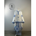 Greek vestment set - Liturgical priest vestmet set in white-blue fabric
