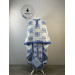 Greek vestment set for priest - Liturgical priest vestmet set white-blue
