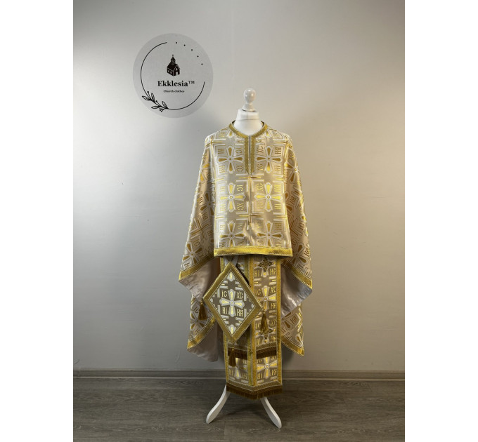 NIKA priest vestment in Greek style - Orthodox vestment set - Liturgical phelon