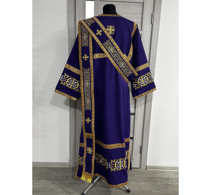 Set for protodeacon or deacon - Embroidered alb - Orthodox sticharion, orar