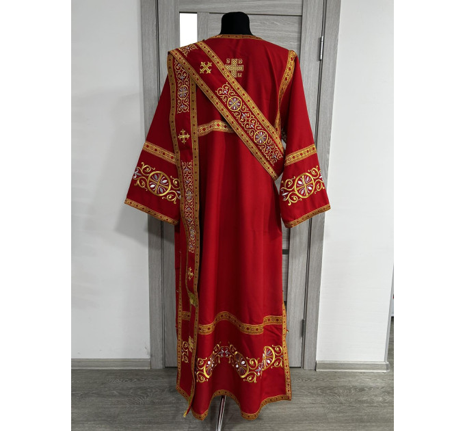 Set for protodeacon or deacon - Embroidered alb - Orthodox sticharion, orar