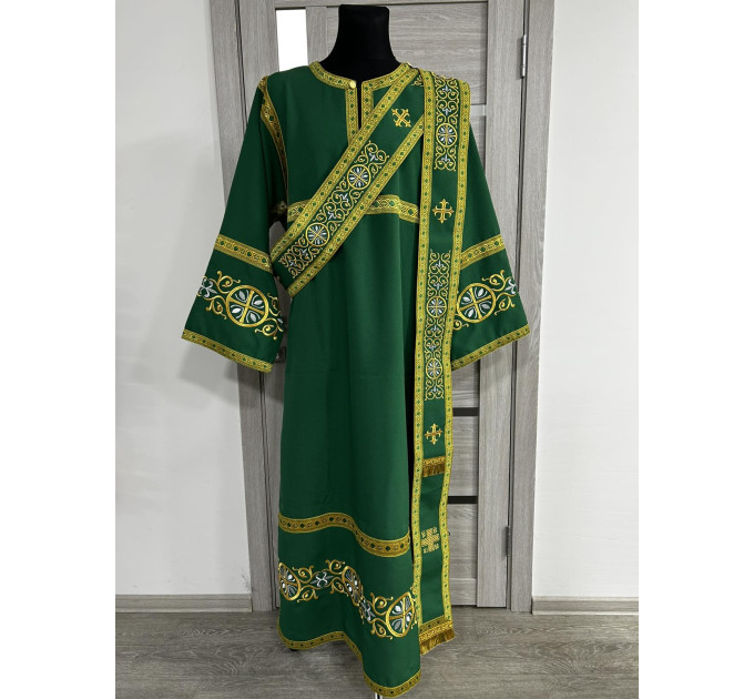 Set for protodeacon or deacon - Embroidered alb - Orthodox sticharion, orar