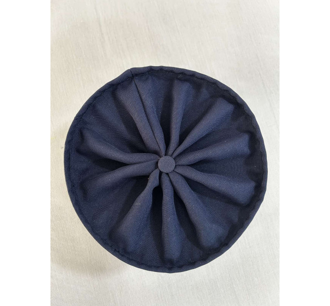 Black greek style Skufia - Greek Skufia Calotte Black in Velvet - biretta - cap