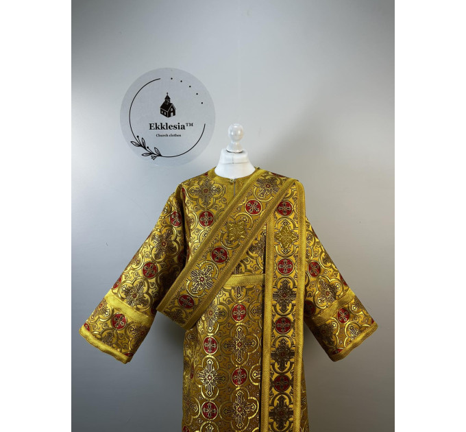 Deacon vestments set in metallic brocade - Protodeacon's stichar, double orar