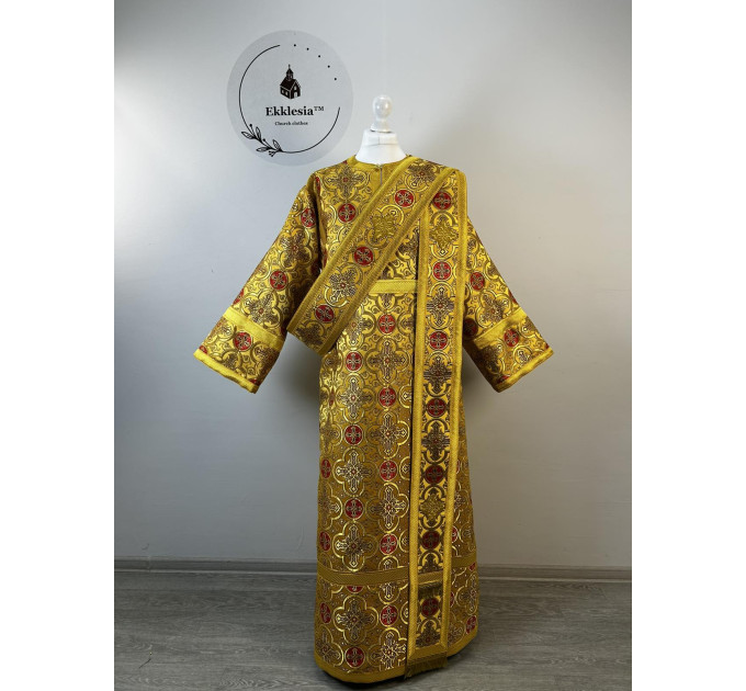 Deacon vestments set in metallic brocade - Protodeacon's stichar, double orar