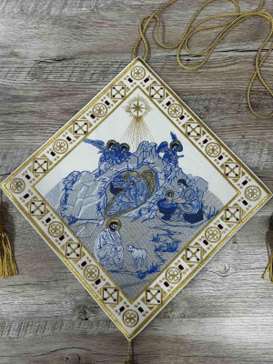 Embroidered Nativity of Jesus Palitsa - Embroidered Christmas epigonation