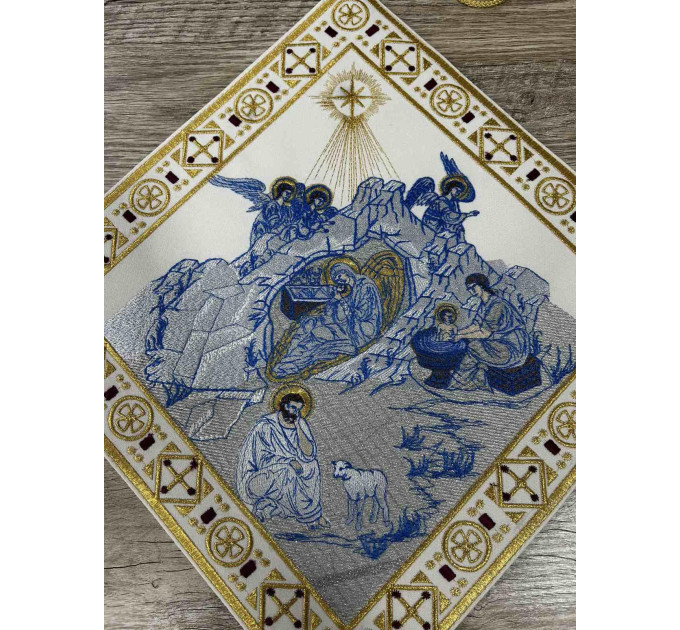 Embroidered Nativity of Jesus Palitsa - Embroidered Christmas epigonation