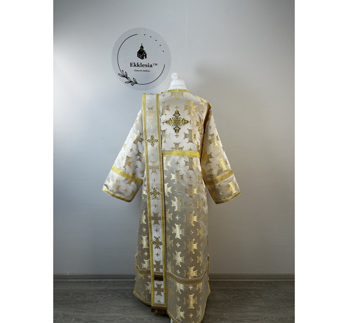 Orthodox vestment for deacon - Blue stichar with orar in Turkish silk