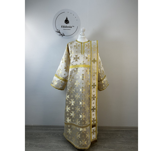 Orthodox vestment for deacon - Blue stichar with orar in Turkish silk