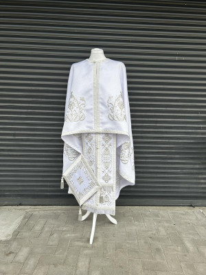 Priest vestment with machine embroidery - Liturgical vestment set Greek phelon