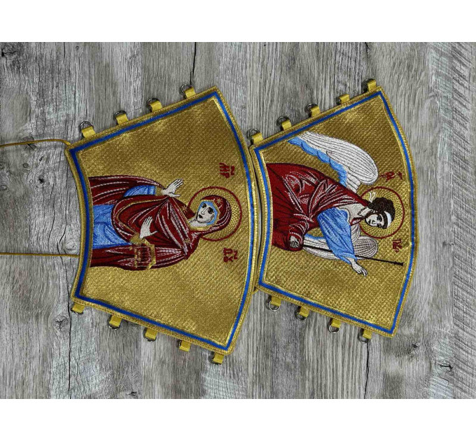 Annunciation Feast embroidered cuffs - Priest's cuffs - epimanikia