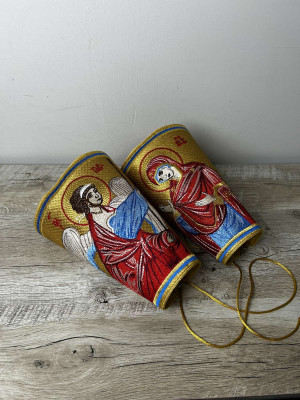 Annunciation Feast embroidered cuffs - Priest's cuffs - epimanikia