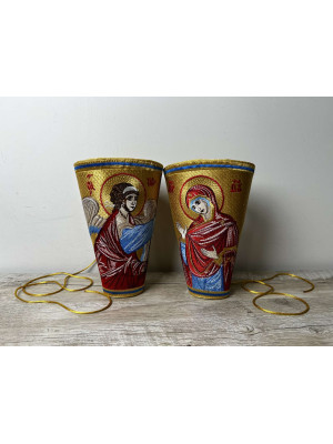 Annunciation Feast embroidered cuffs - Priest's cuffs - epimanikia