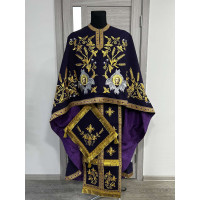 Embroidered Priest Orthodox Greek style vestment - Clergy robe suit