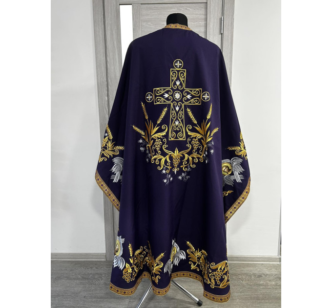 Embroidered Priest Orthodox Greek style vestment- Clergy robe suit