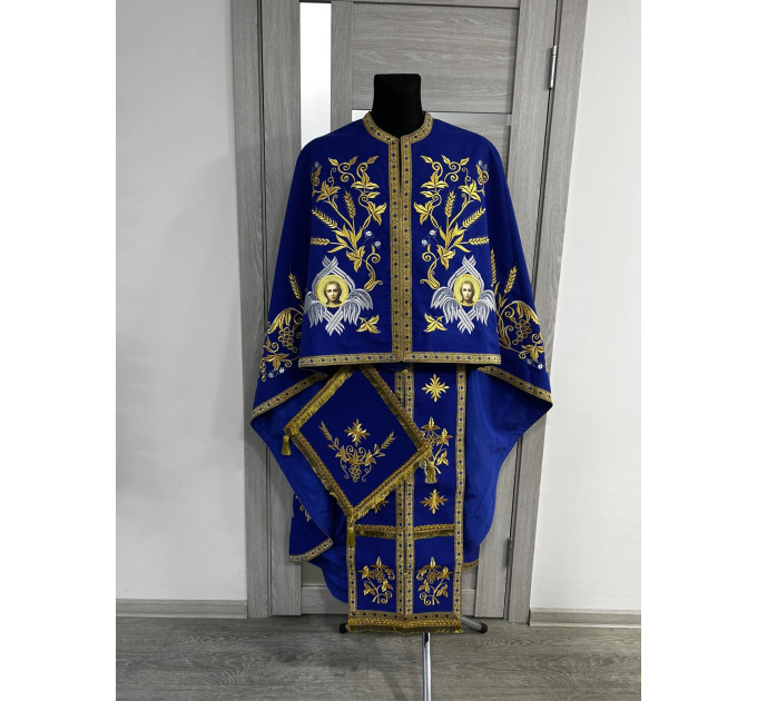 Embroidered Priest Orthodox Greek style vestment- Clergy robe suit