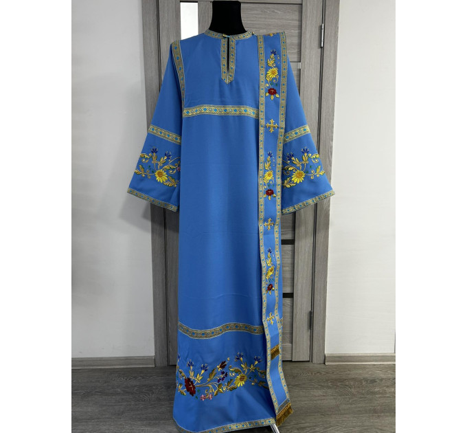 Embroidered deacon's Vestment with single orar - Stichar with orar and cuffs set